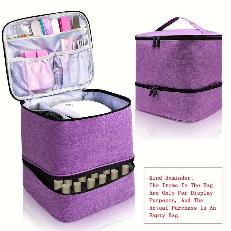  Nail Polish Organizer Case, UV Nail Lamp Case Double