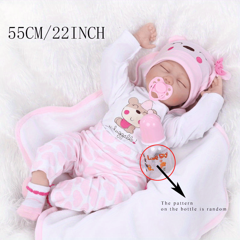 Sleeping Reborn Baby Doll Lifelike Soft Silicone Newborn - Temu Canada