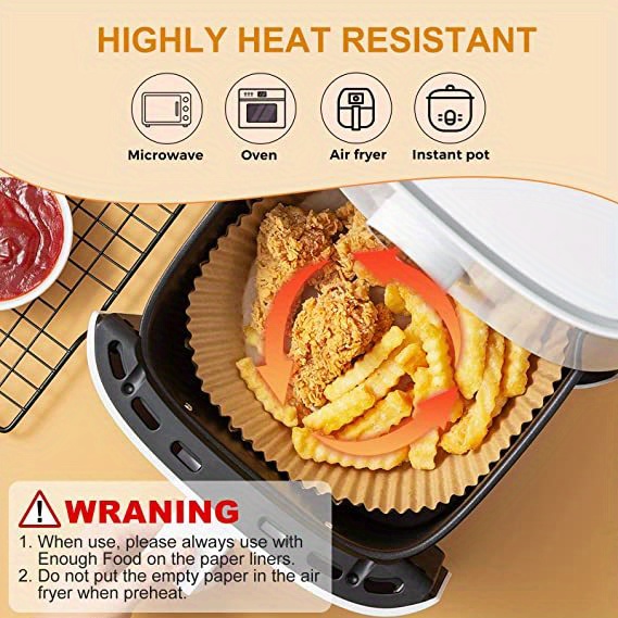 Air Fryer Disposable Paper Liner, Non-stick Parchment Paper For Frying,  Baking, Cooking, Roasting And Microwave, Oil-proof, Tray Non-stick Silicone  Oil Paper Square, Insulation Paper Pad Oil Absorbing Paper Baking Oven  Barbecue Oil