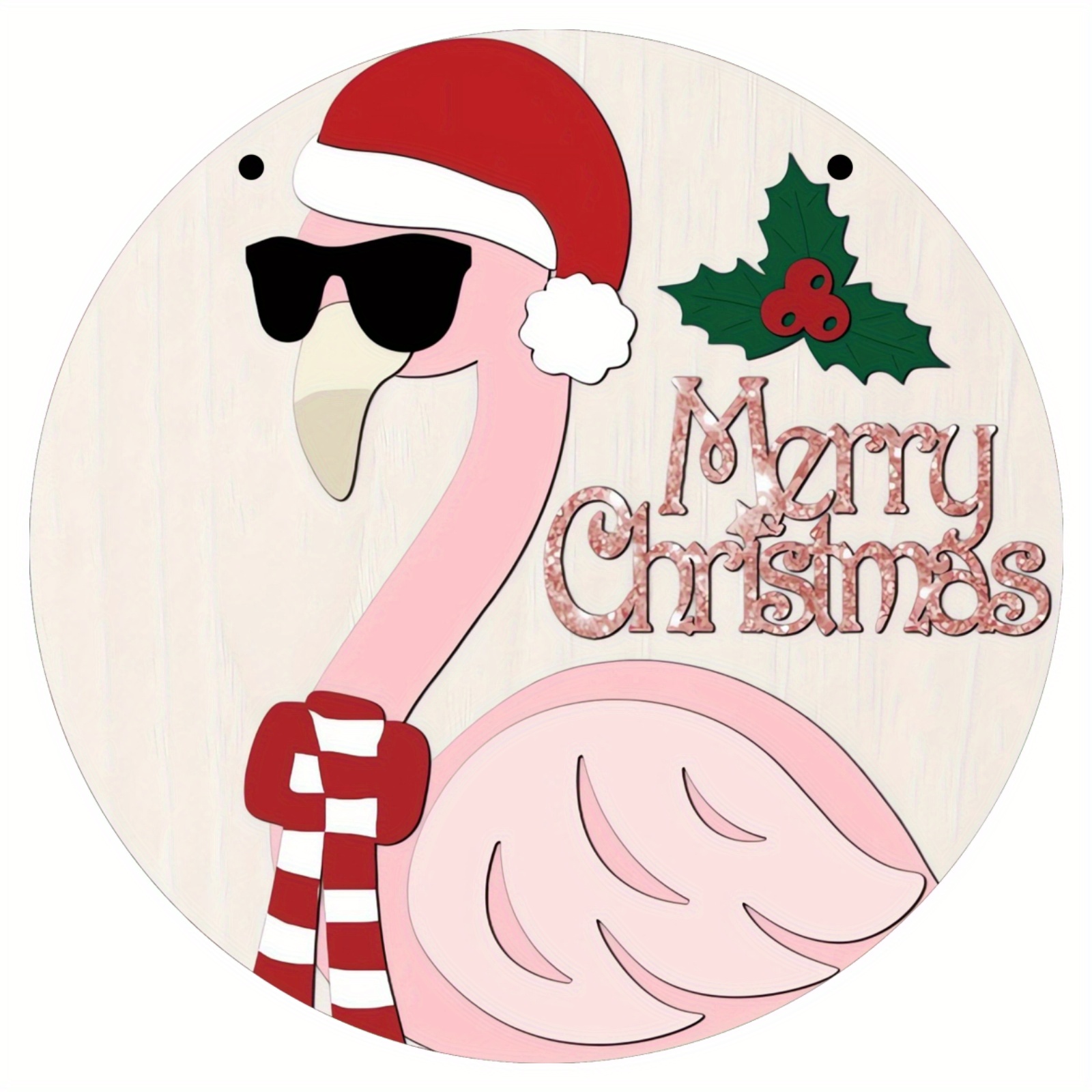 Christmas Flamingo Flamingo Santa Hat Christmas Door Hanger - Temu