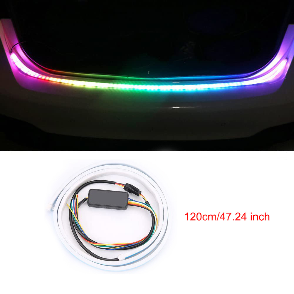 Dropship Car Rear Trunk Tail Light 120cm Colorful Dynamic Reverse Warning  LED Strip 12v Auto Additional Brake Follow Turn Signal Lamp to Sell Online  at a Lower Price