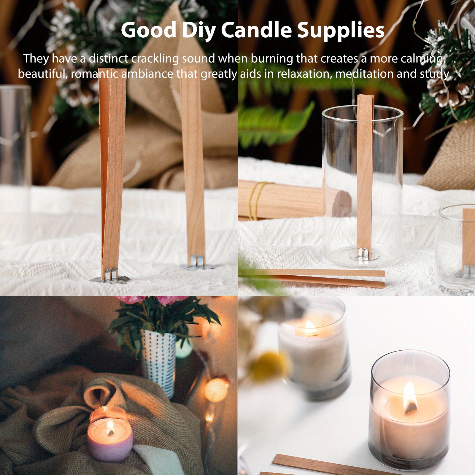 Natural Cherrywood Candle Wicks For Candle Making, Wooden Candle Wicks