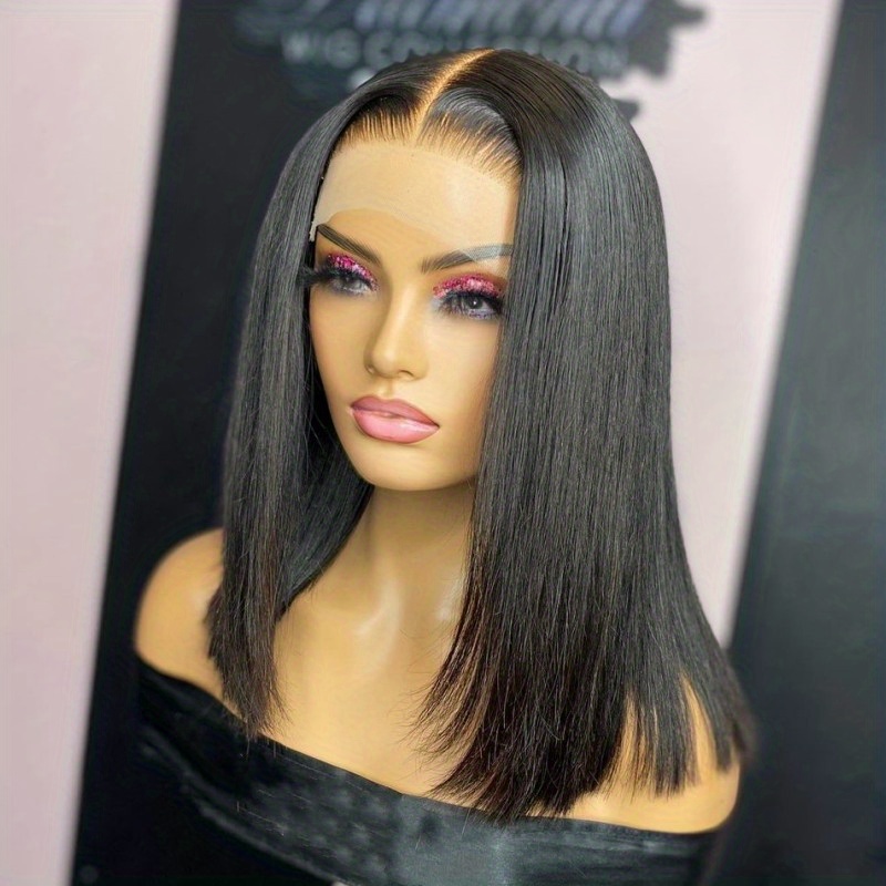 13x4 Lace Frontal Human Hair Bob Wigs 180 Density Brazilian - Temu