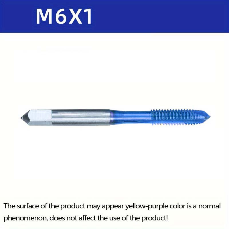 1pc M2-m12 Thread Tap Coated Machine Plug Tap Straight Flute Thread Screw Tap Hand Tools