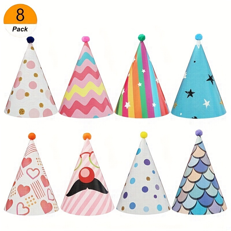 8pcs Cappello Per Torta Di Compleanno Forniture Per Decorazioni Per Feste A  Tema Per Feste Di Compleanno Per Bambini Per Adulti, Trova Grandi Offerte  Ora