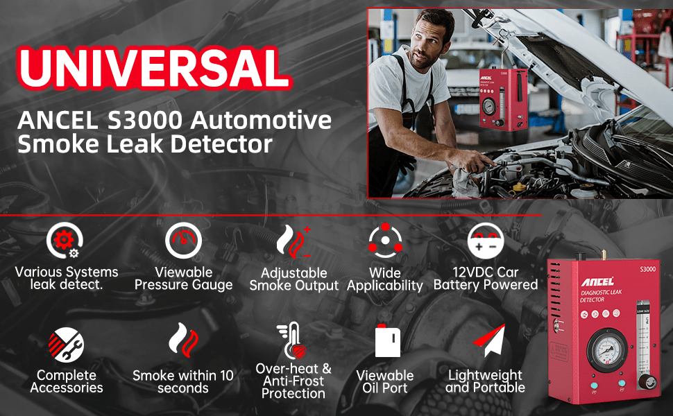 Ancel S100 Máquina Humo Automotriz Evap Máquina Humo - Temu