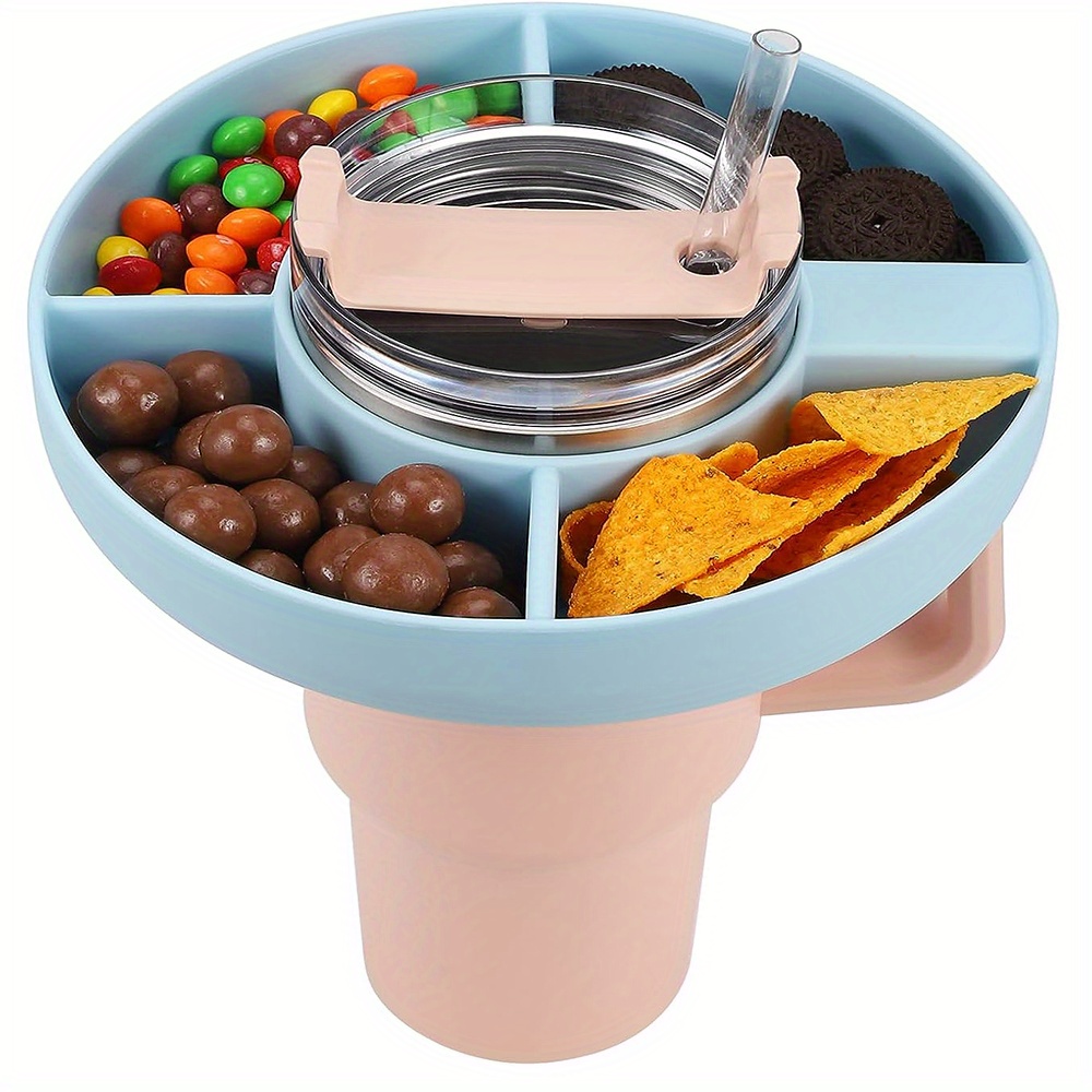 Silicone Snack Bowl For Stanley Tumbler With Handle, 4 Compartment Reusable  Snack Ring Tray For Stanley Quencher Adventure - Temu