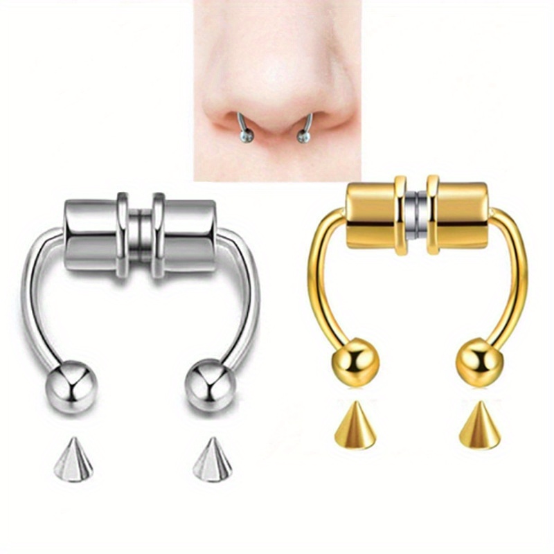 Men's Nose Ring Hoop Magnetic Septum Nose Ring - Temu