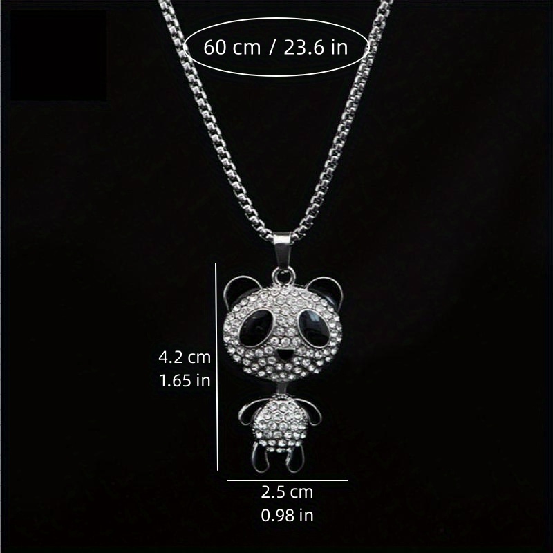 Femme 1 pièce Collier Avec Pendentif Hip hop Luxe En Alliage De Zinc À  Strass panda Pour Homme Pour Vie Quotidienne Pour Décoration Quotidienne