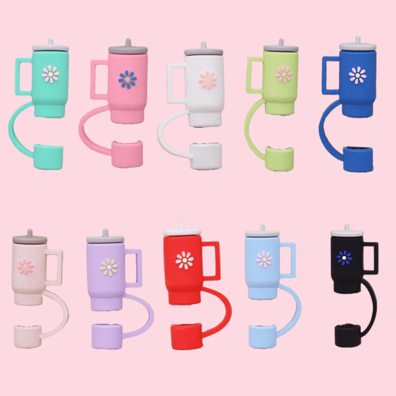 Reusable Silicone Straw Cover For Tumbler Cup - Dustproof Cartoon Series Lid  - Soft Protective Cover For Straws - Keep Your Drink Clean And Safe - Temu