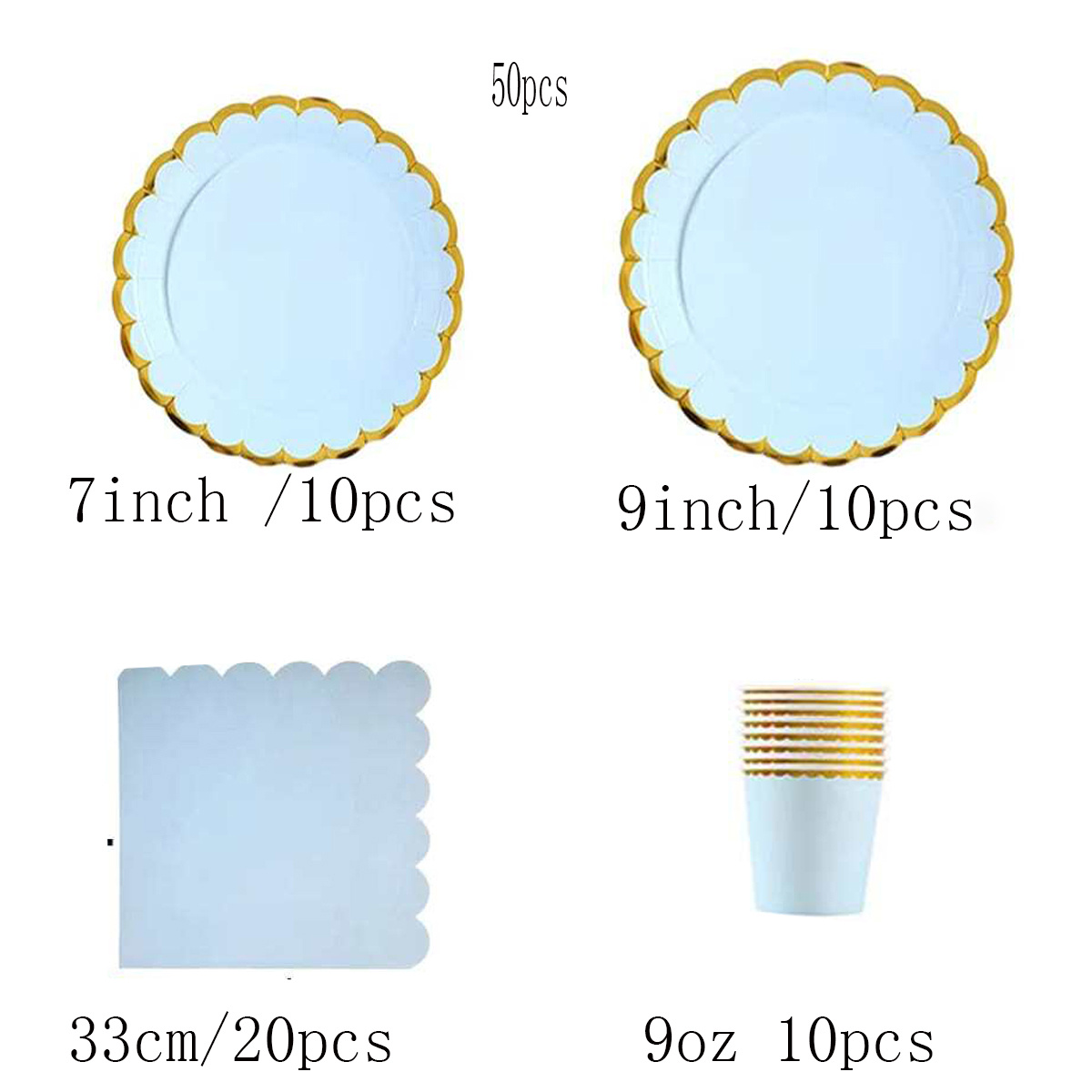 Solid Blue Mini Round Paper Plates Disposable Party Supplies - Temu