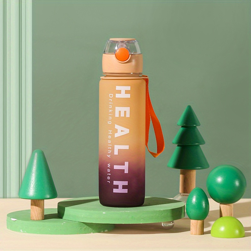 1pc 600ml Cute Student Water Bottle With Straw And Handle, Graduation Gift  For Boys And Girls, Suitable For Kindergarten