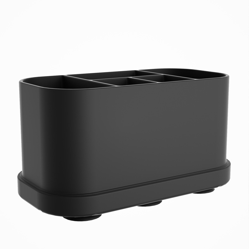 TEMU Multi-grid Toothpaste And Toothbrush Storage Box Holder Bathroom Storage Rack Bathroom Wash Set Anti-slip Beauty Supplies