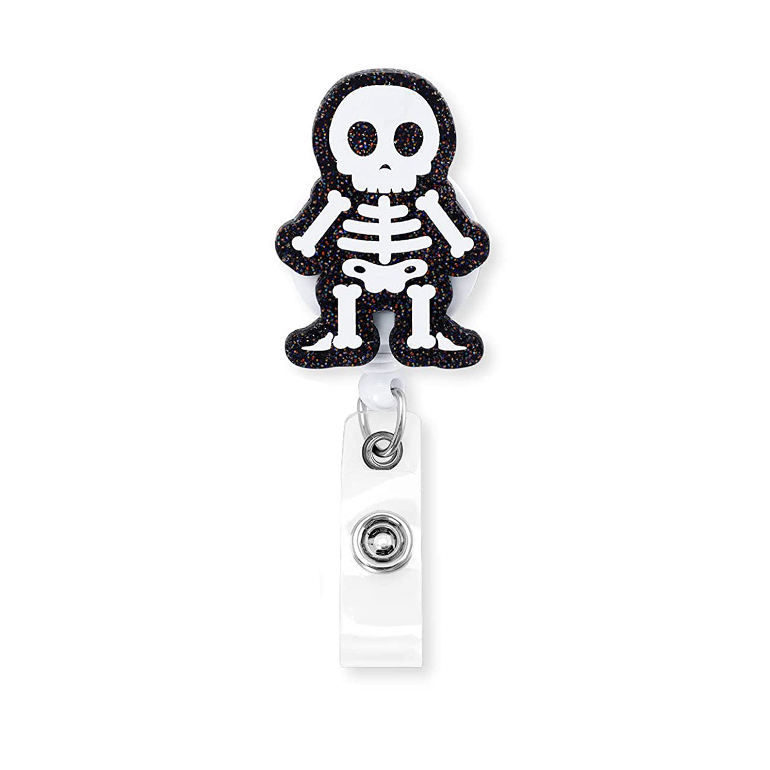 GLOWS Skeleton Cow Badge Reel 