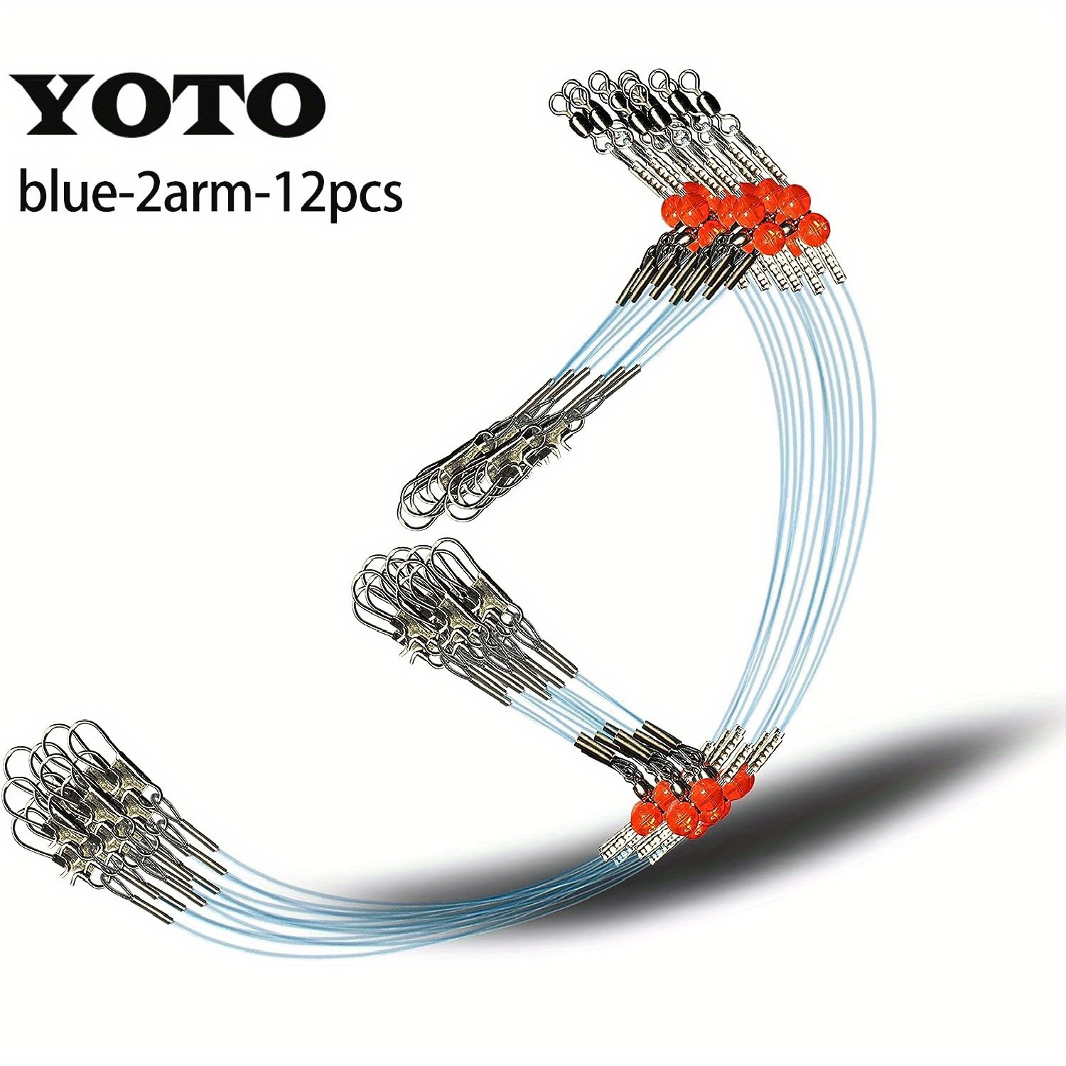 YOTO Fishing Leaders with 2 Arm, Stainless Steel Fishing Leaders