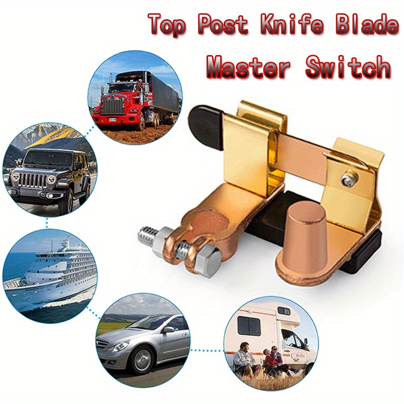 Top Post Knife Blade Master Switch 6 V/12V/24V Battery Disconnect Switch  Isolator Power Cut Off For Marine Car Bus RV Trailer