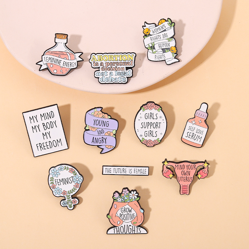 Feminist Enamel Pins Self Love My Mind My Body My Freedom Temu