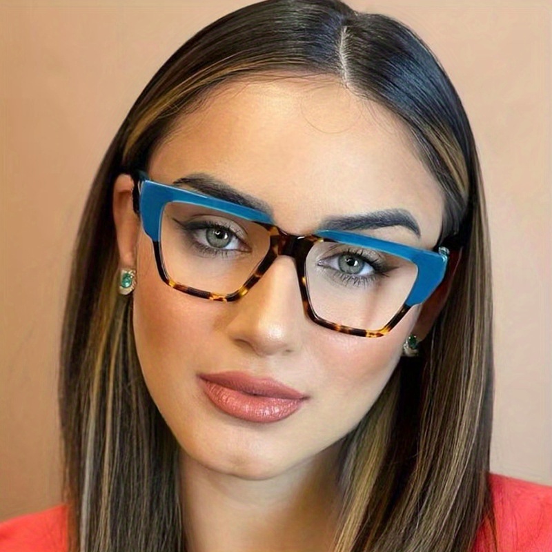 Blue Light Blocking Glasses Tr90 Square Tortoiseshell Color - Temu ...