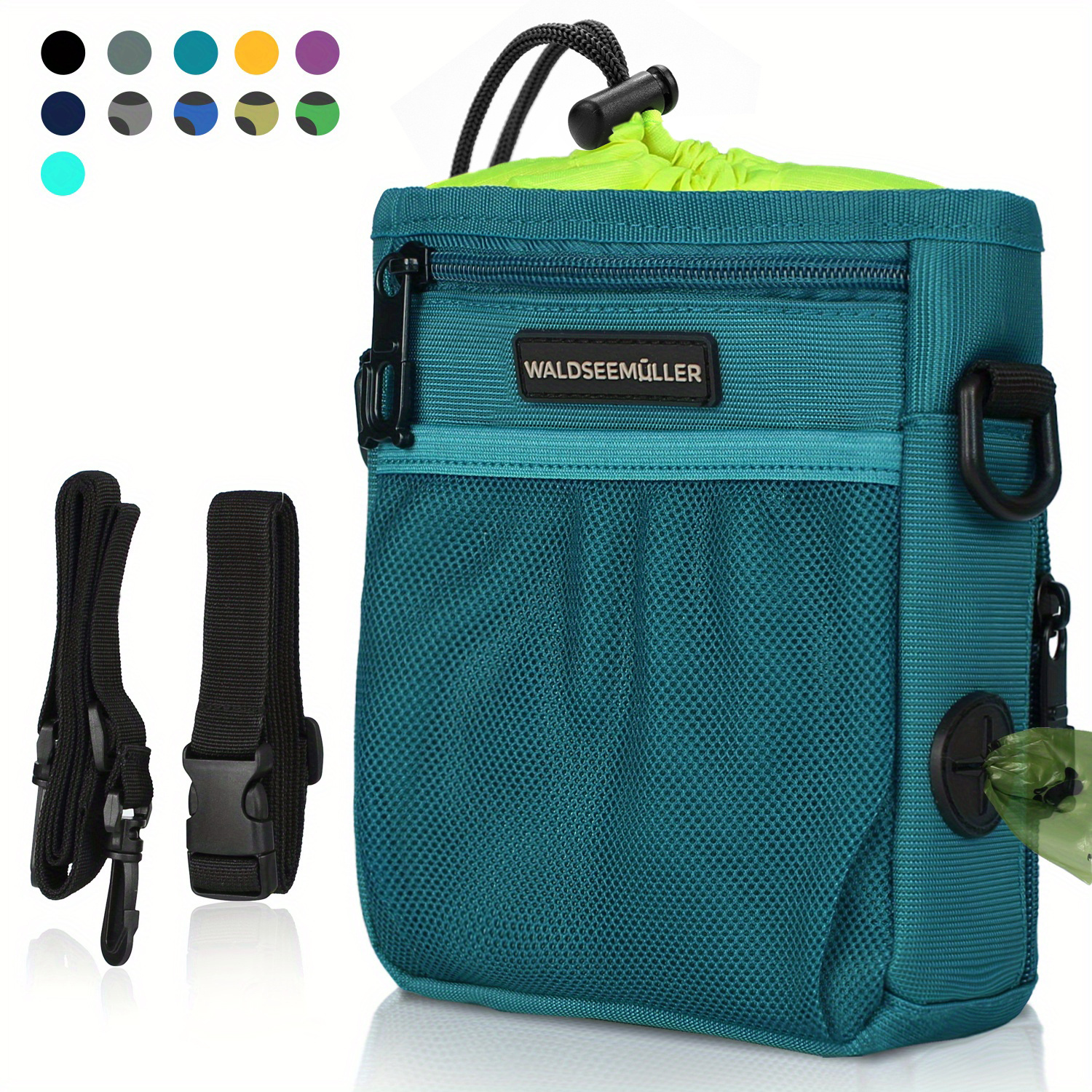 Image of Dog Treat Pouch, Portable Dog Walking Belt Bag Built-in Poop Bag