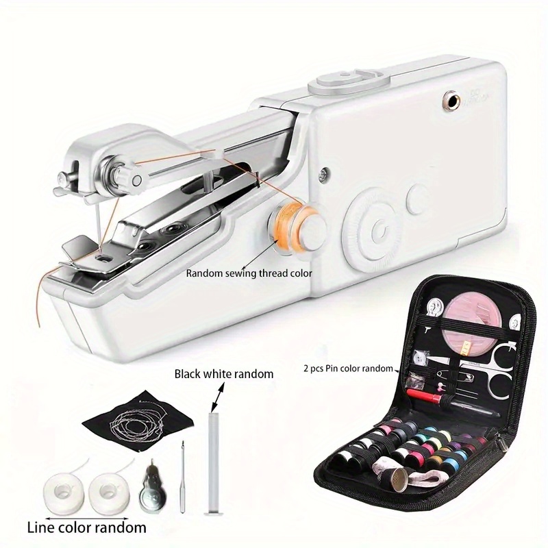 tchrules Handheld Sewing Machine, Hand Held Sewing Device Tool Mini Portable Cordless Sewing Machine, Essentials for Home Quick Repairing and Stitch