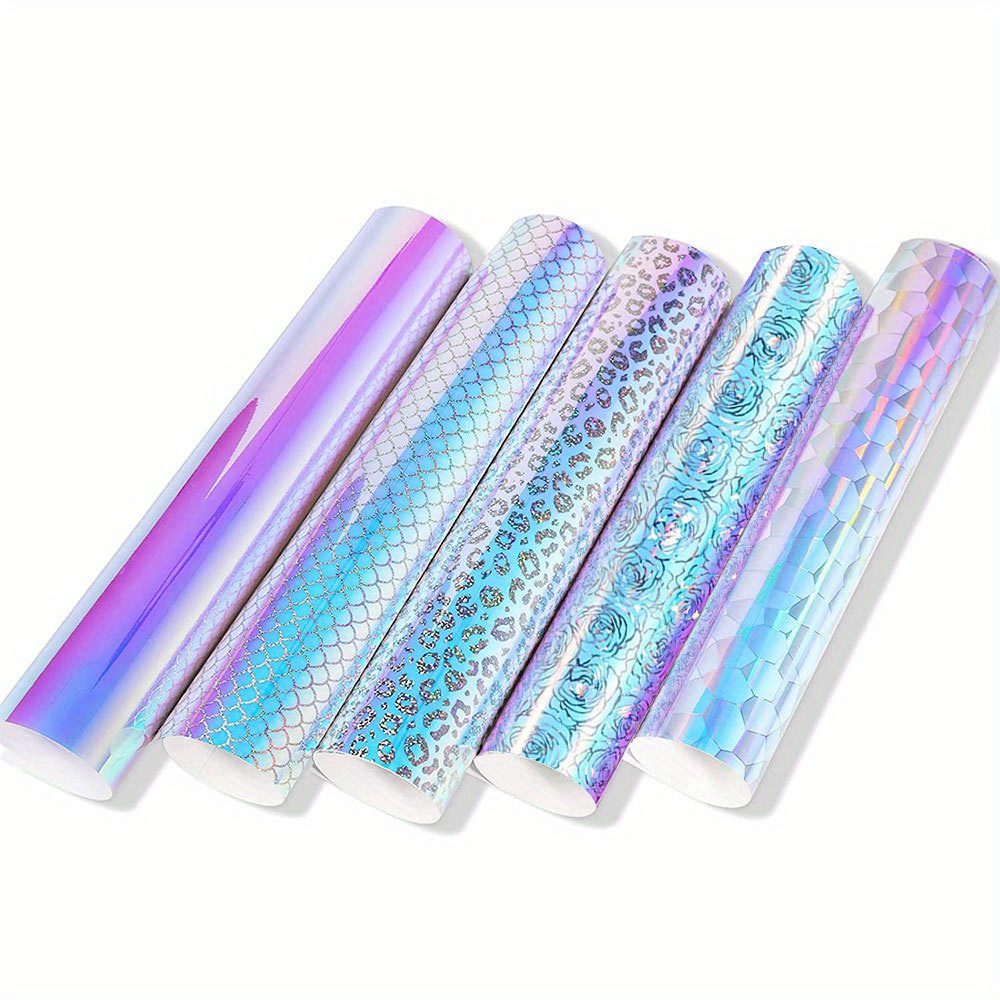 Laser Holographic Opal White Vinyl Cricut Fish Scale Pattern - Temu