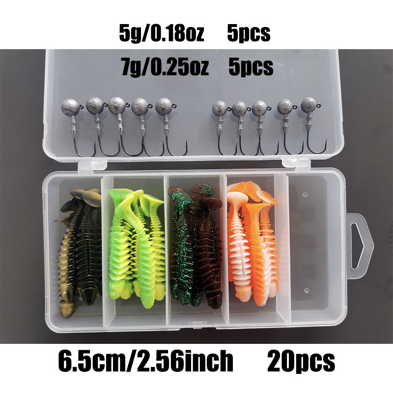 Double Color Soft Bait Jig Head Box Artificial Bait - Temu