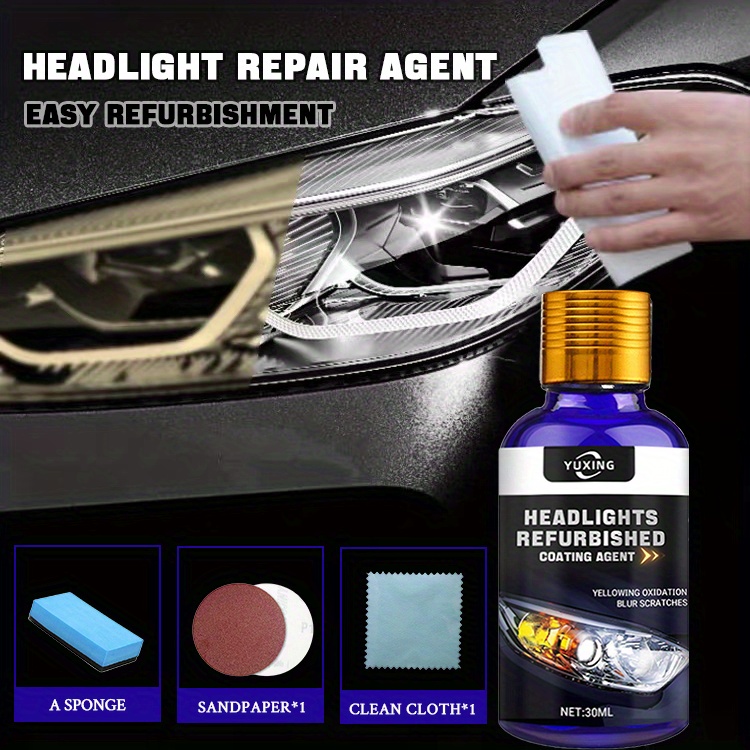 Headlight Cleaner And Restorer Kit Headlight Repair Kits 30ml Headlight  Coating Agent Refurbishment Fluid Easy Apply Headlight