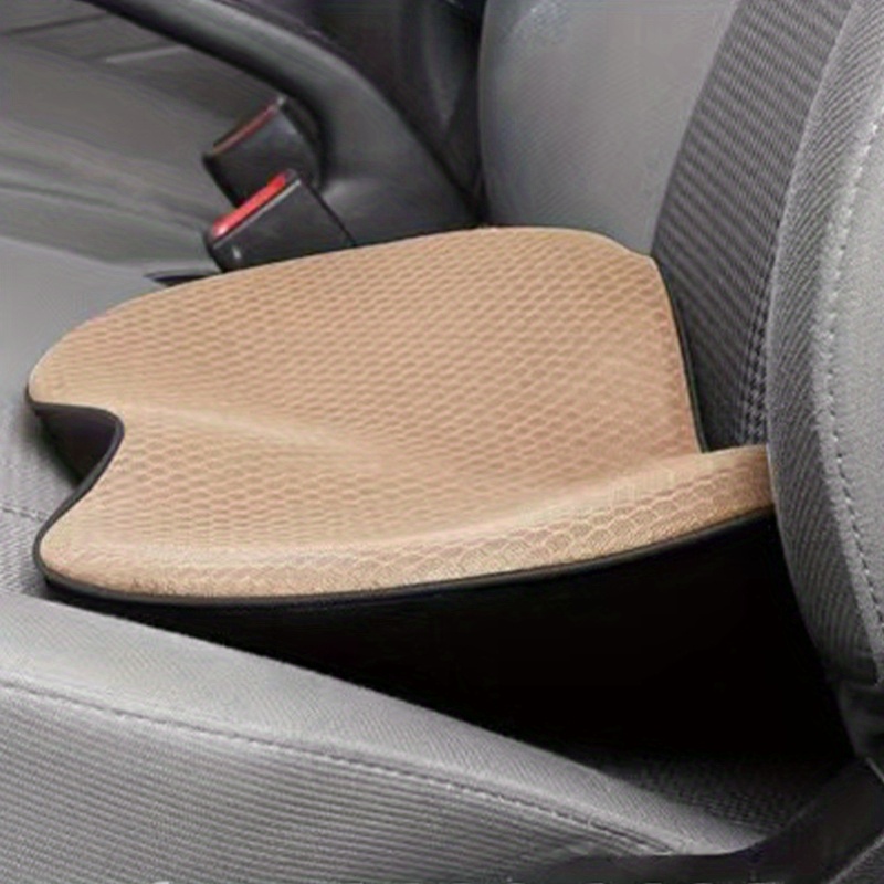 A car seat cushion with memory foam and lumbar support for long commutes or  professional drivers.