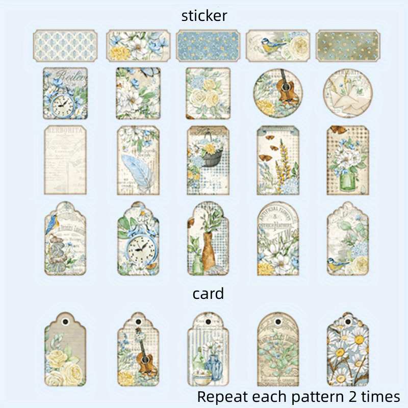 50 Pegatinas Vintage Stickers,para DIY Manualidades Decoración