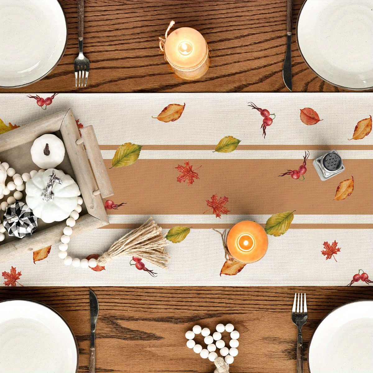 Table setting decoration Vintage Ceramic Autumn Maple Leaf
