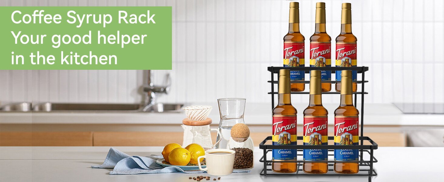 Metal Storage Rack 6 Bottle Coffee Syrup Organizer Rack - Temu