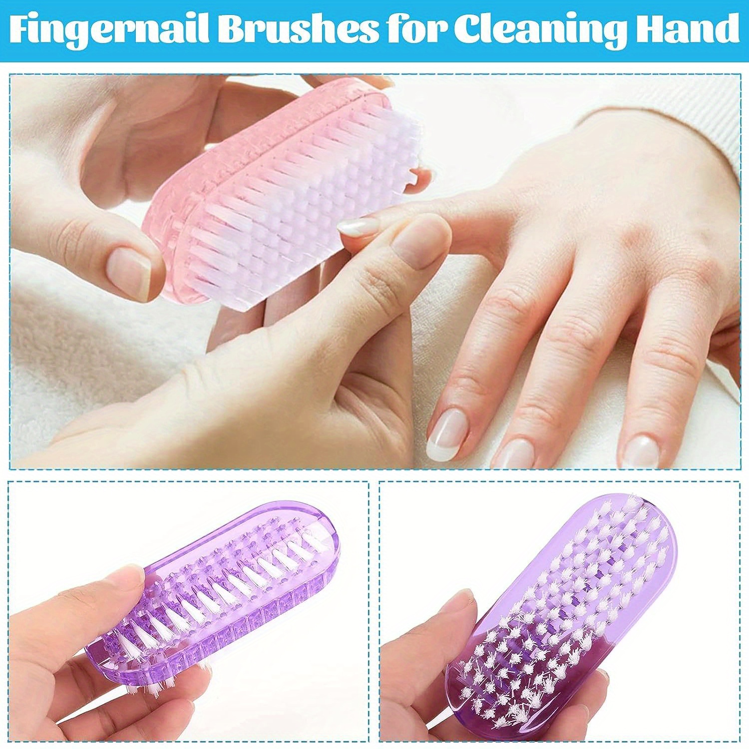 Cleaning Nail Brush Double Sided Hand Fingernail Scrub Brush,brushes  Cleaner Hand Scrub Cleaning Brush Kit For Toes, Shower,garden,pet, For  Women & Men - Temu