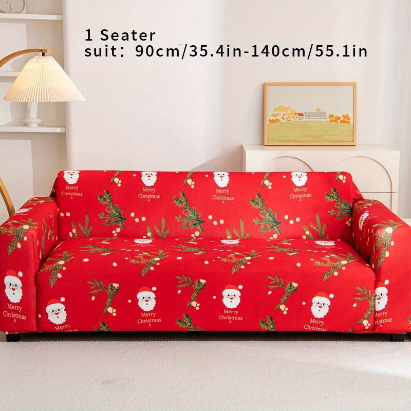 Retro Sofa Slipcover Christmas Coffee Red Woven Plaid Non - Temu