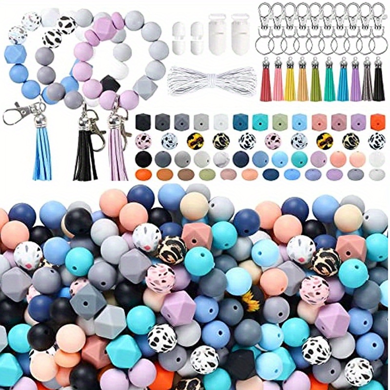 Silicone Beads For Keychain Making Kit Multiple Styles And - Temu