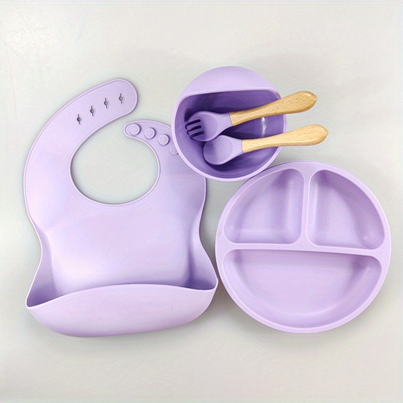 Baby Feeding Utensils Set, 7-Piece Silicone Toddler Supplies - Adjustable