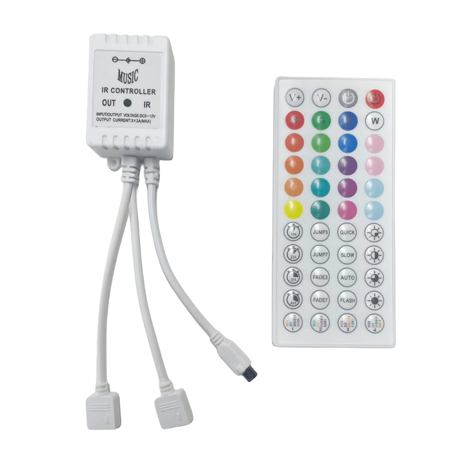 1pc led light strip 44 key music remote control with music controller suitable for 4 pin led light strip plug and play details 0