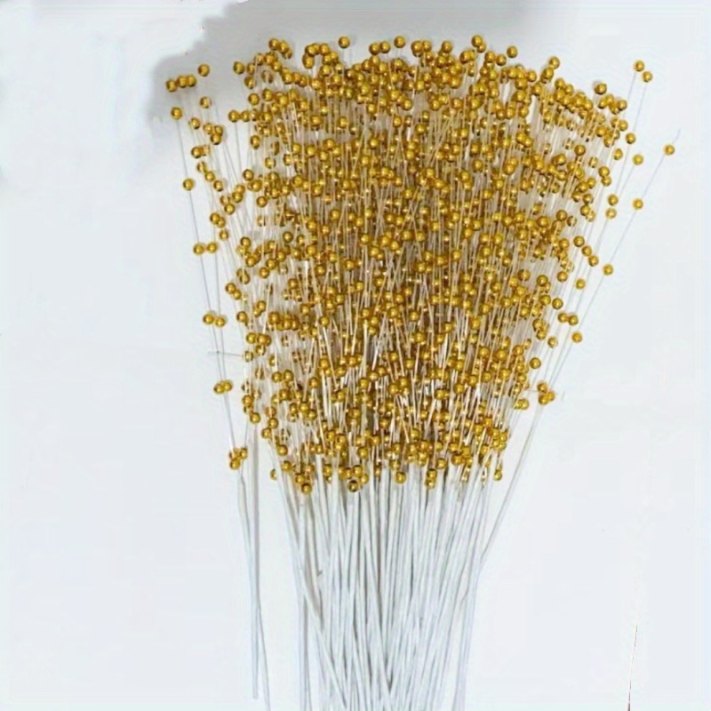 1 Bag 10 Sticks String Pearls Beading On Wire Stems For Diy - Temu