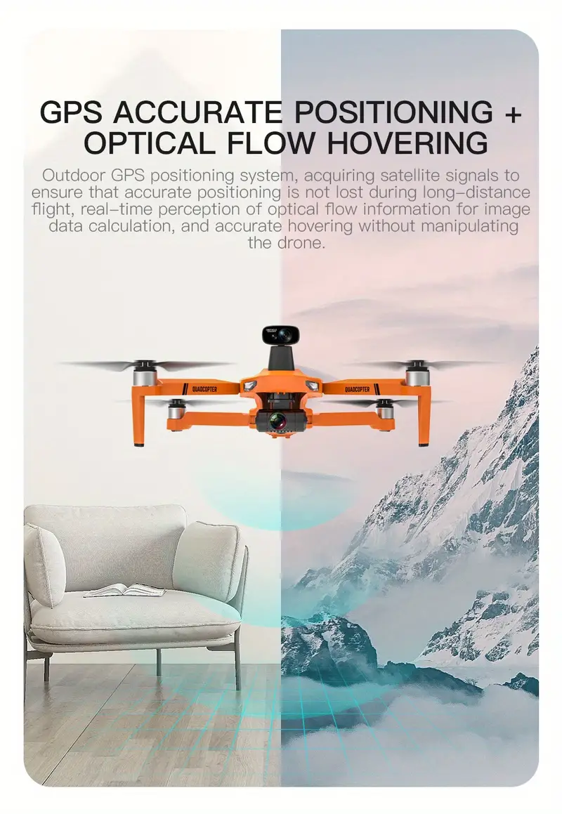 kf102 orange grey upgraded obstacle avoidance gps remote control drone with hd dual camera 1 battery 32g memory card 2 axis self stabilizing electronic anti shake gimbal brushless motor wifi fpv details 18