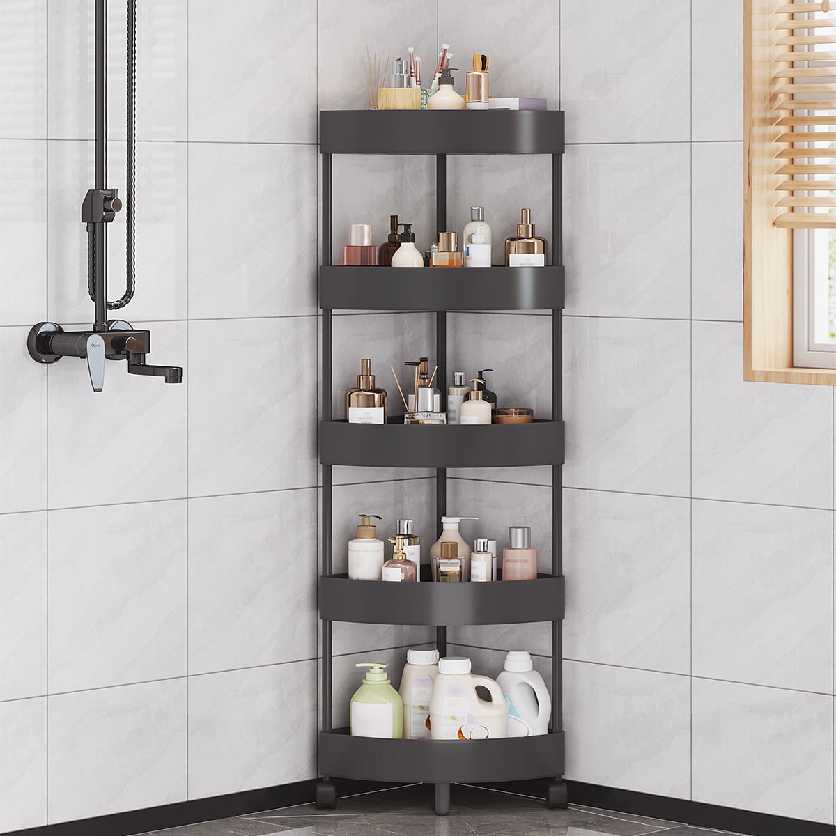4-layer Shower Corner Storage Rack Bathroom Storage Organizer for Shampoo  Accessories Height Adjustable Punch-free 185-310cm - AliExpress