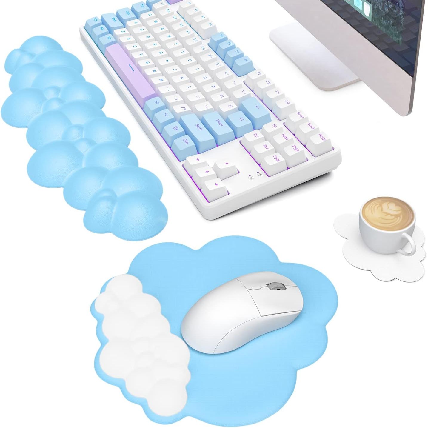 Cloud Mouse Pad With Wrist Rest Support ergonomic Mouse Mat - Temu