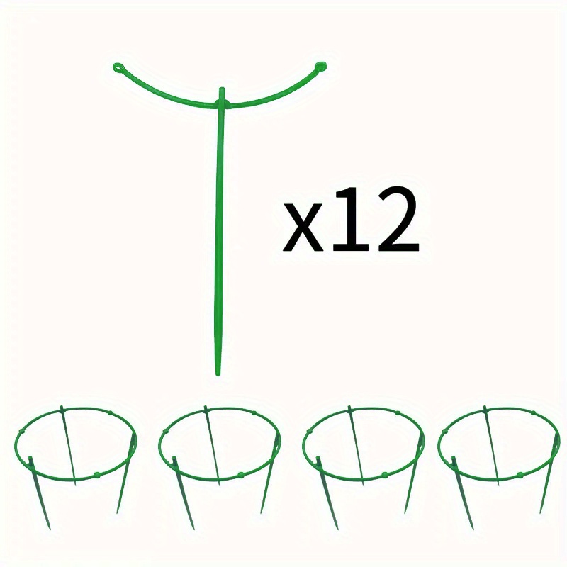 12pcs, Plant Support Plant Stakes, Half Round Plant Plastic Plant Cage Holder Flower Pot Climbing Trellis For Small…: retailer-supplied image