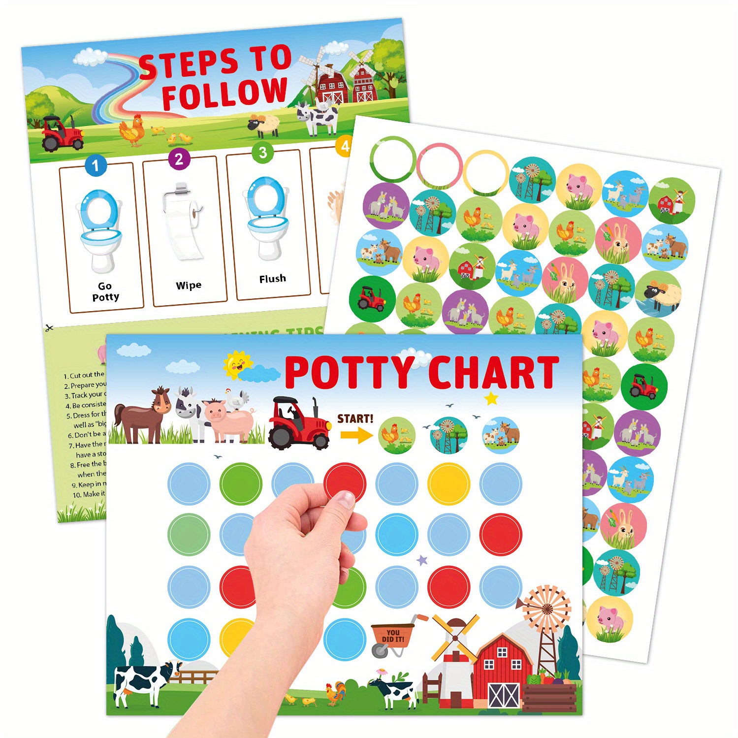 10pcs Magnetic Reusable Toddler Toilet Training Charts
