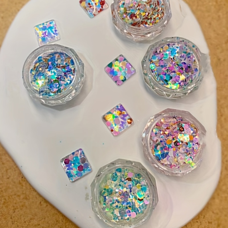 Holográfico Glitter Para Uñas, Brillos De Uñas Para Uñas Acrílicas,  Secuencias De Uñas Gradientes Polvo De Brillo De Uñas Para Diseños De Uñas  Escamas