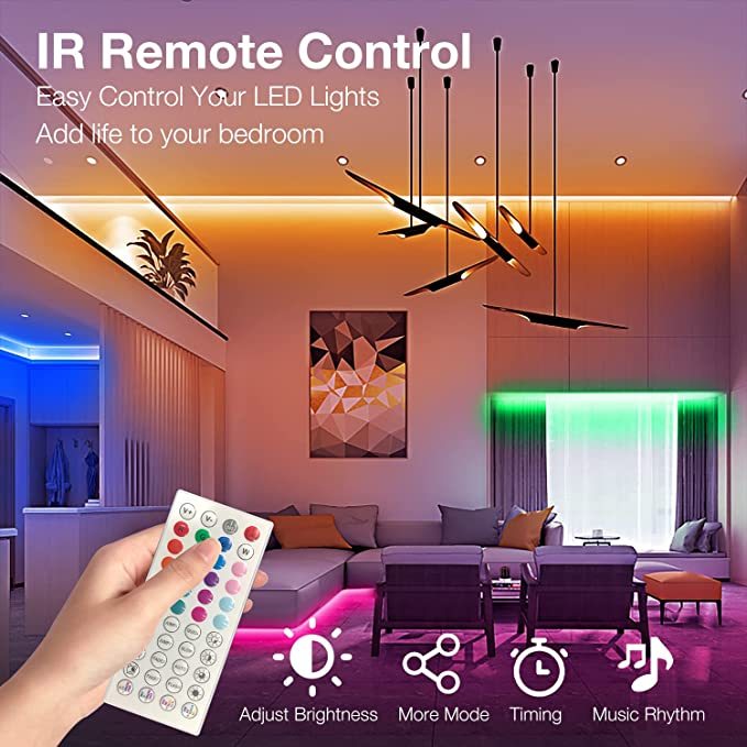 1pc led light strip 44 key music remote control with music controller suitable for 4 pin led light strip plug and play details 3