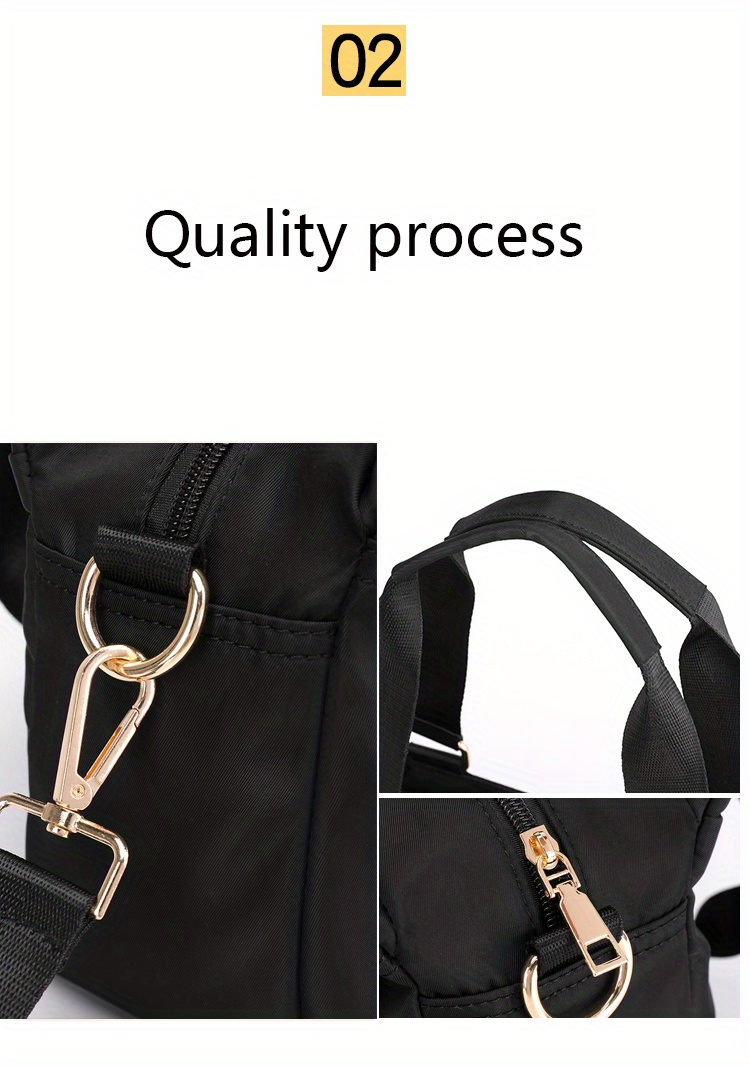 multi layer nylon tote bag large capacity crossbody bag waterproof lightweight travel shoulder bag details 6