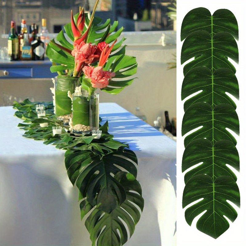 Hawaiian Party Halloween Decorations Palm Monstera Leaves Flowers