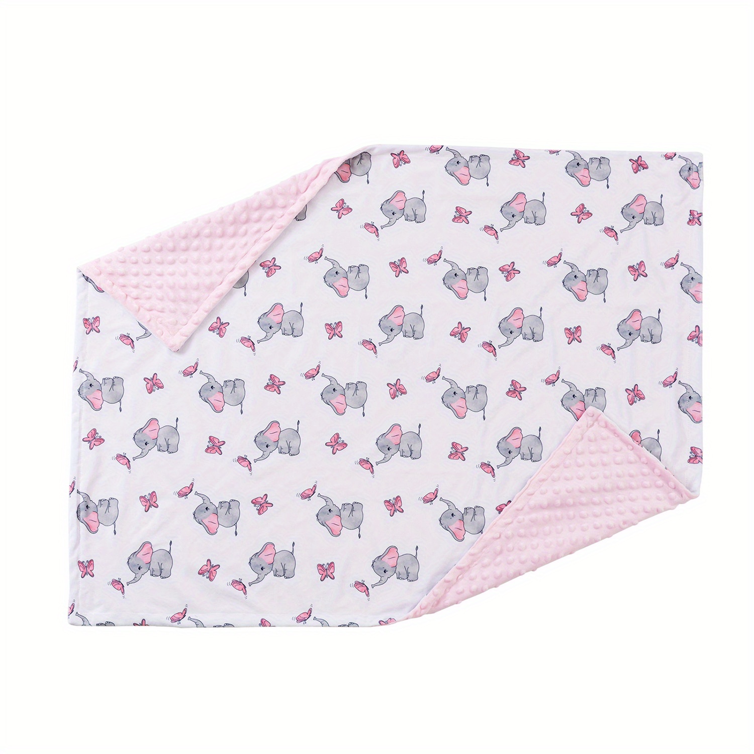 1pc cute print   baby blanket double layer     baby blanket with dotted backing 40x30 inches details 2