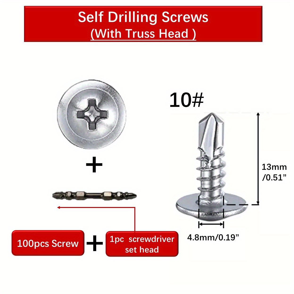 410 Stainless Steel Truss Head Self Tapping Tek Screws 8 Temu