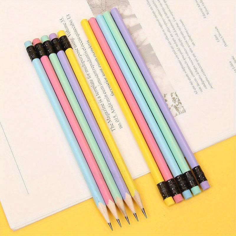 Glitter Bright Crystal Pencil Hb Color Triangle Rod Eraser - Temu