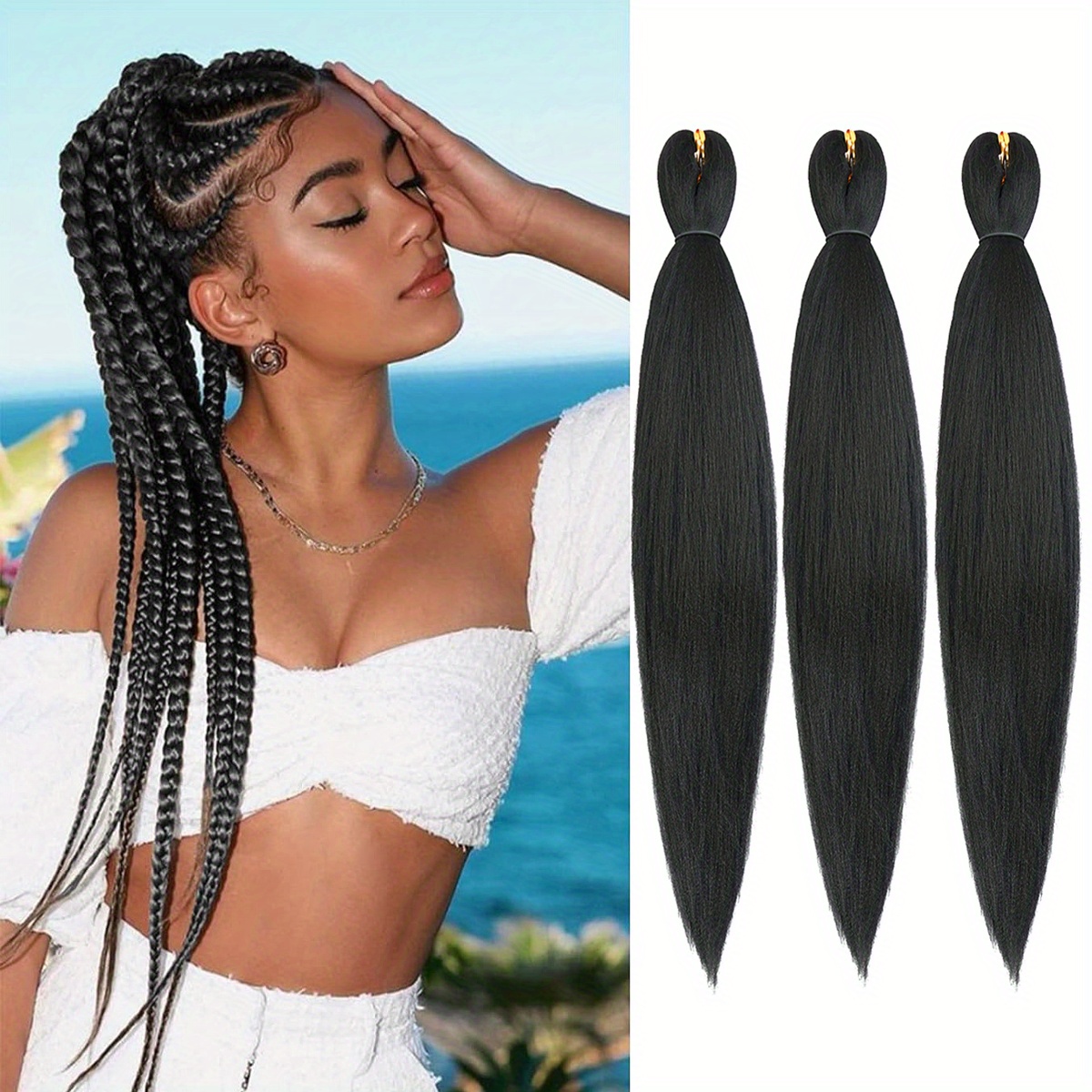 Pre Stretched Braiding Hair Professional Soft Yaki Braiding Temu